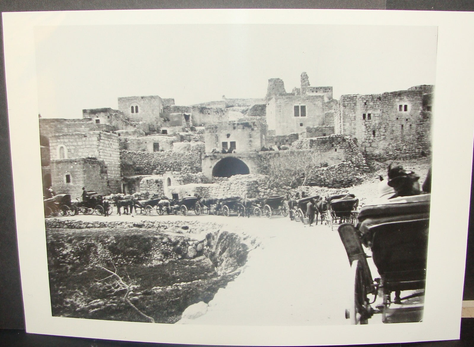Photo Print Israel HQ Museum 1907 Jerusalem Bethany Sightseers Carriage