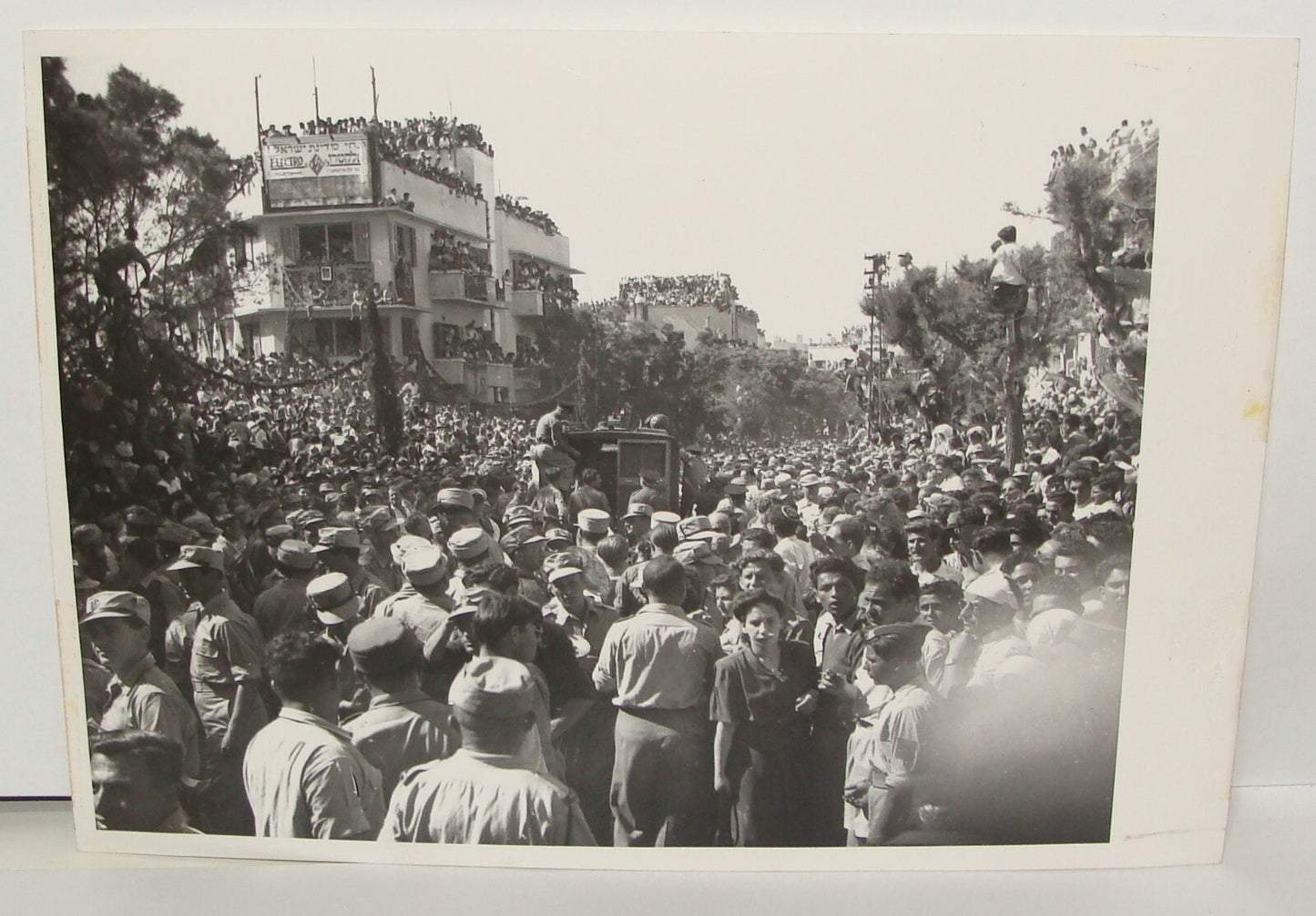 Photo Print Jewish Israel Army Ad , Judaica Israeli 1949 Parade Military Tel