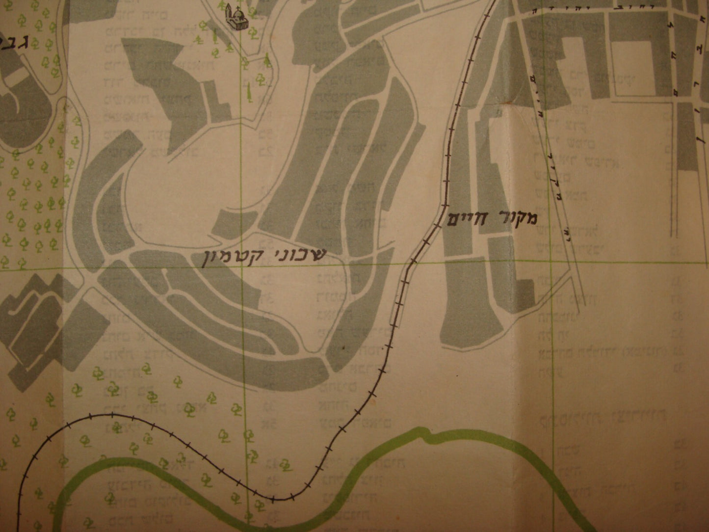 MAP Jewish Judaica 1958 Israel Israeli JERUSALEM Hebrew Street Names