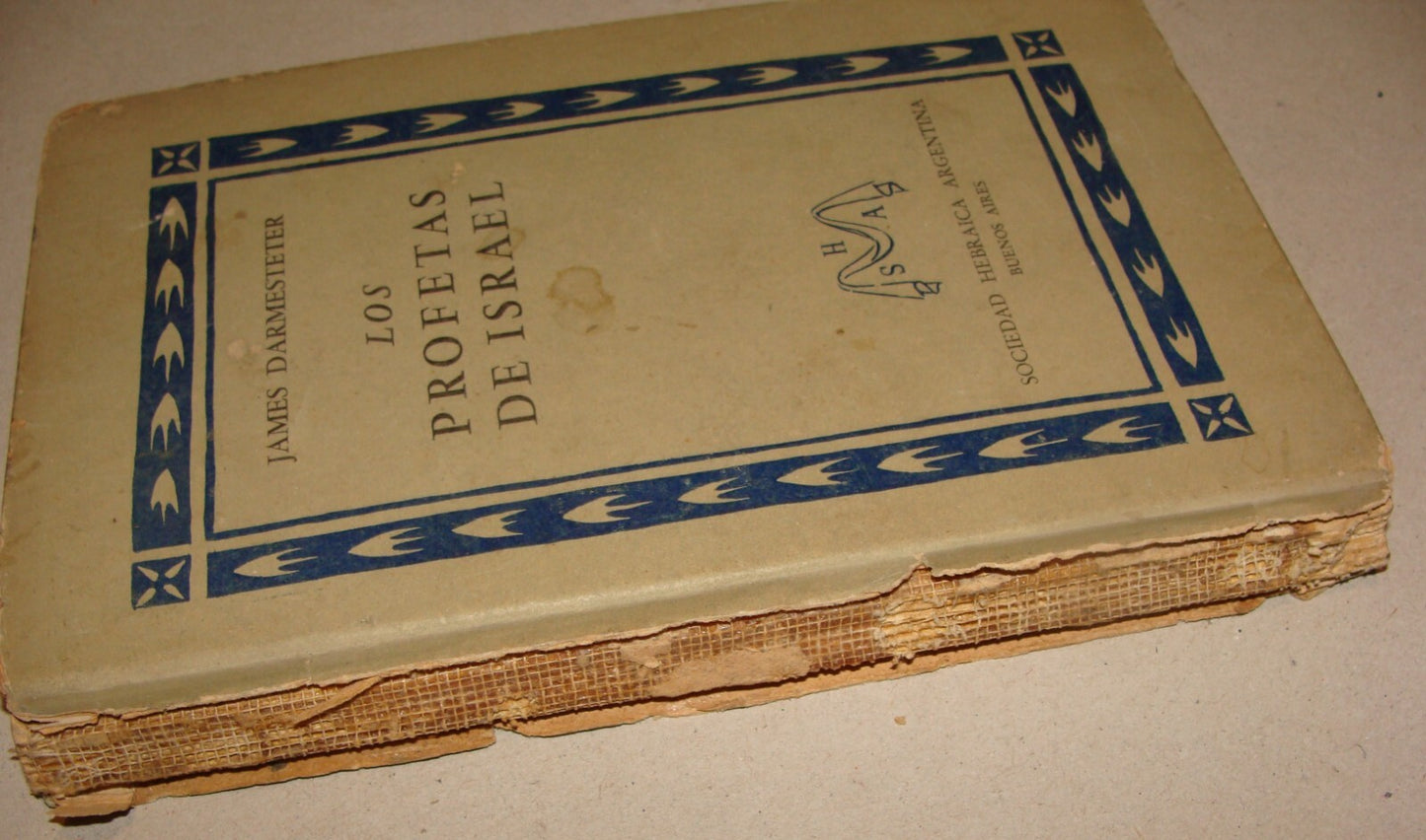 Book Jewish Judaica 1944 Israel Prophets Argentina Spanish Darmesteter