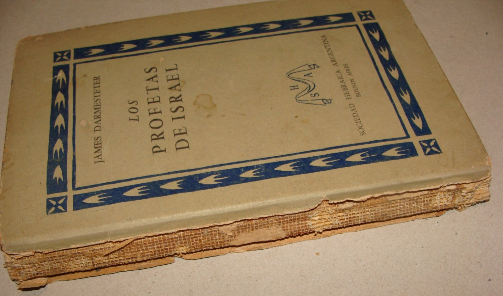 Book Jewish Judaica 1944 Israel Prophets Argentina Spanish Darmesteter