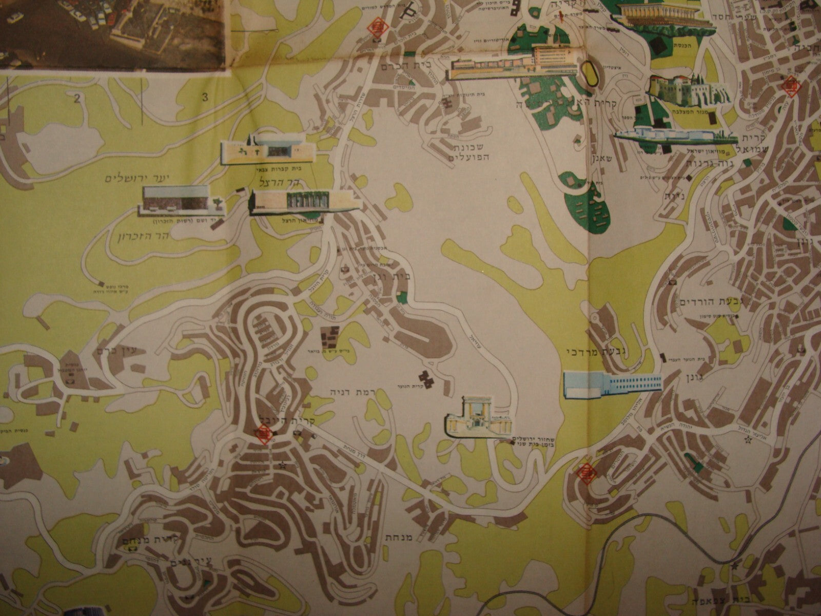 Map Jewish Judaica Israel JERUSALEM Guide