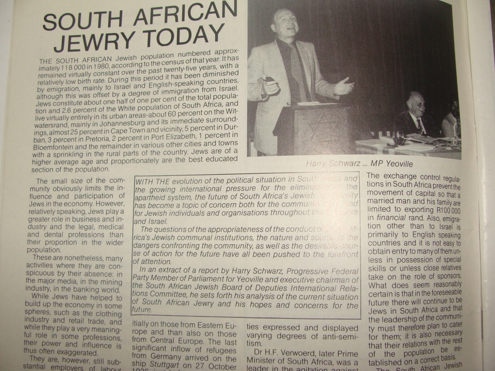 Magazine Jewish Judaica 1987 World of South Africa Jewry Zionist