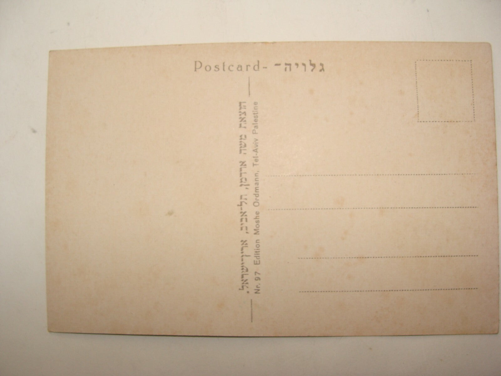 Photo Palestine Card Jewish Judaica Israel ORDMANN ארדמן Postcard Balfour Tel