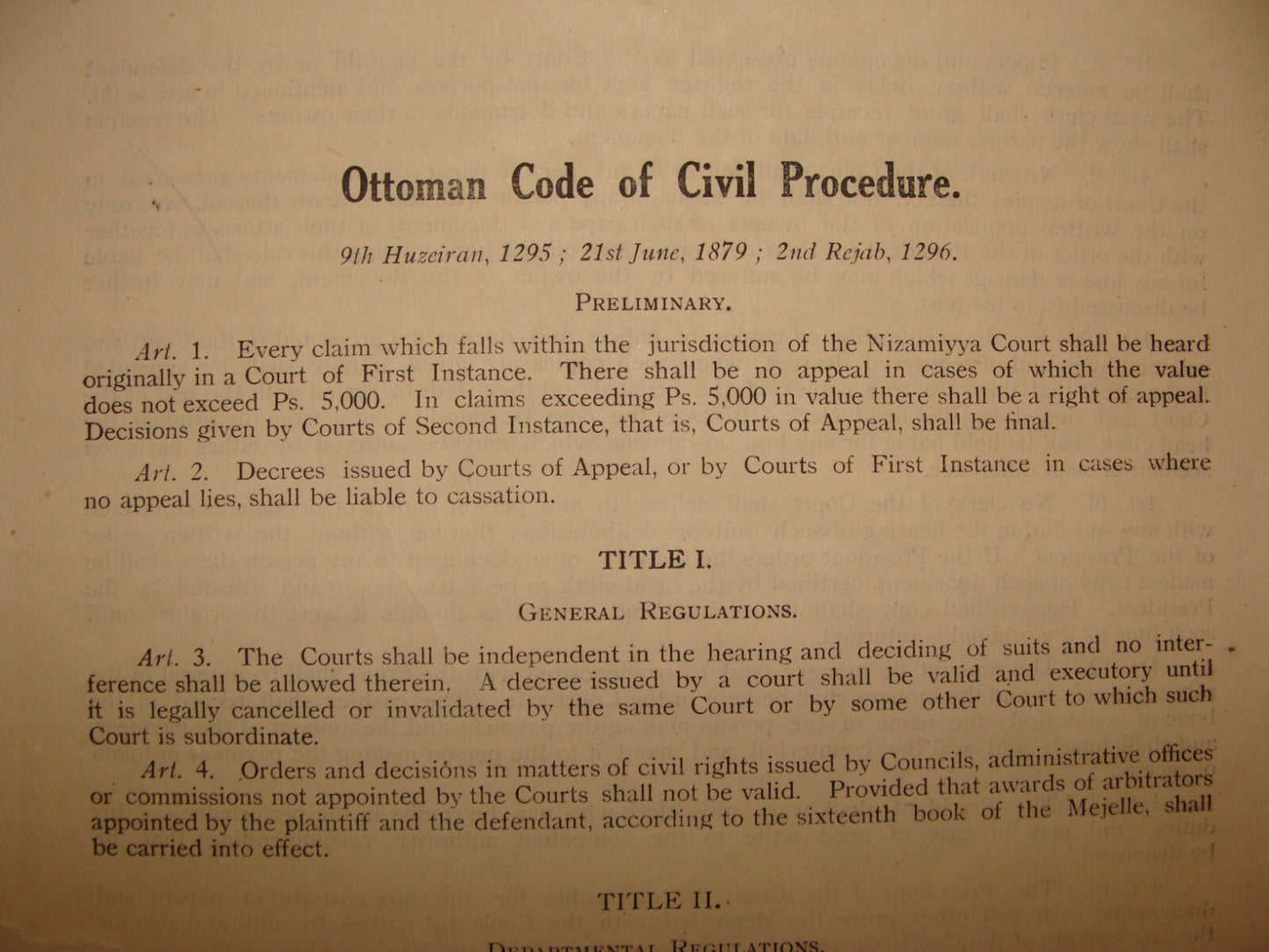 $ Booklet Palestine 1930s OTTOMAN CODE OF CIVIL PROCEDURE Israel Laws Rules Info