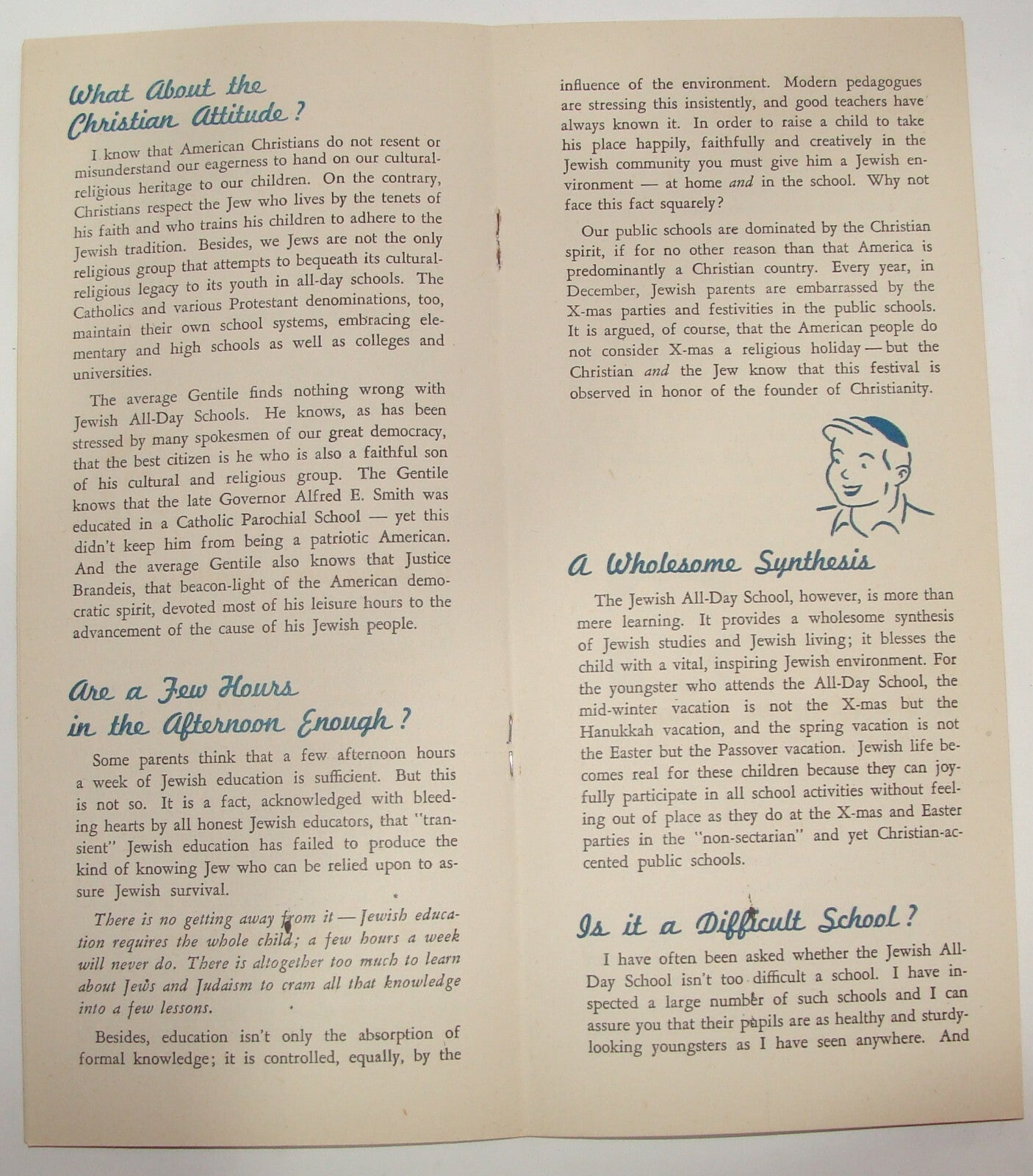 $ Letter Jewish Judaica 1946 Open To Parents Concerning Zionist Education