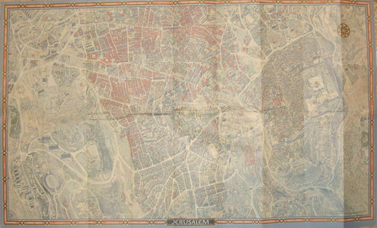 RARE Israel JERUSALEM Map 1969 Guide POST SIX DAY WAR Wim Van Leer BOLLMANN