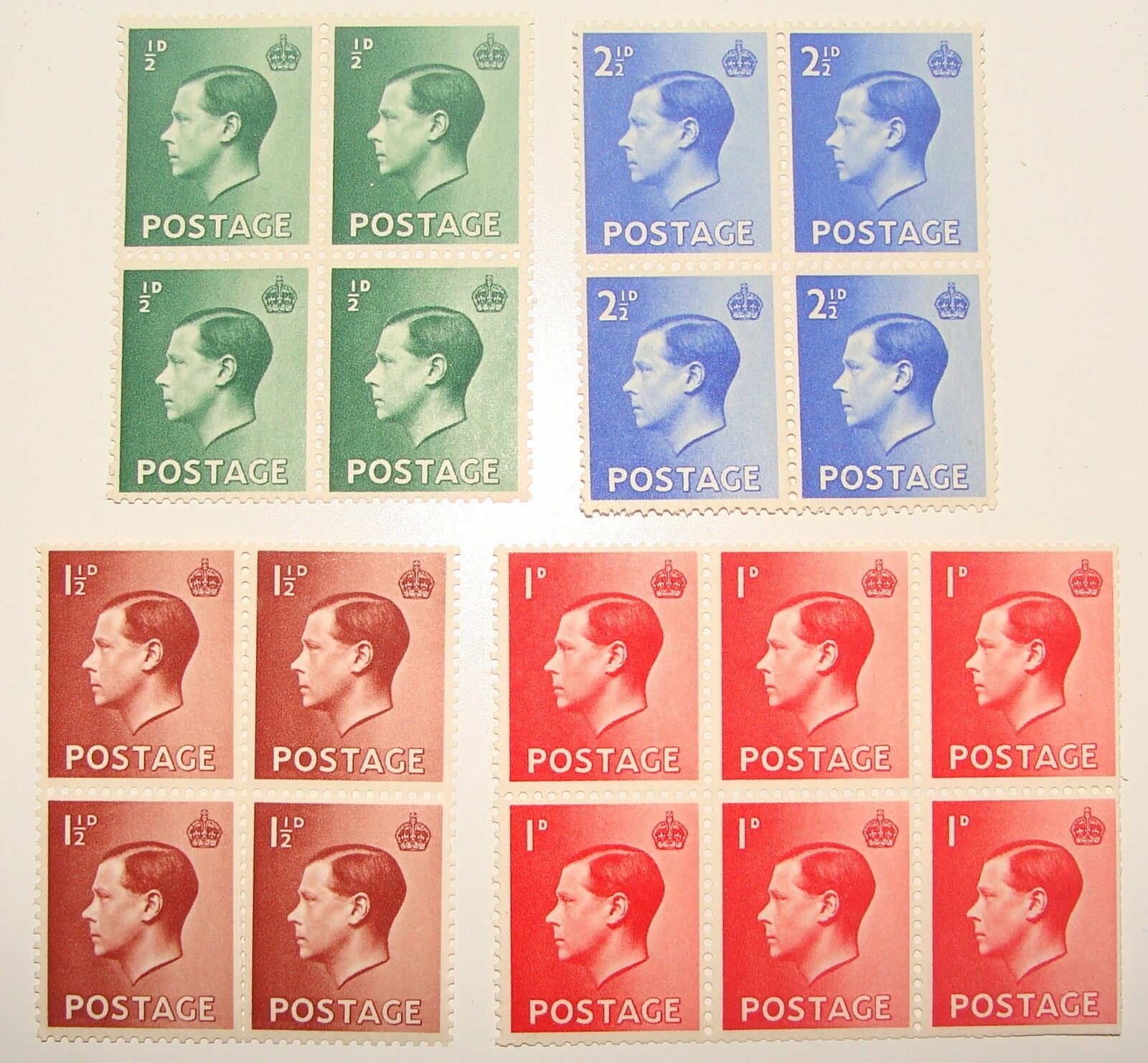 Great Britain King Edward VIII 1936 Stamp Block X4 SG 457-460 MNH