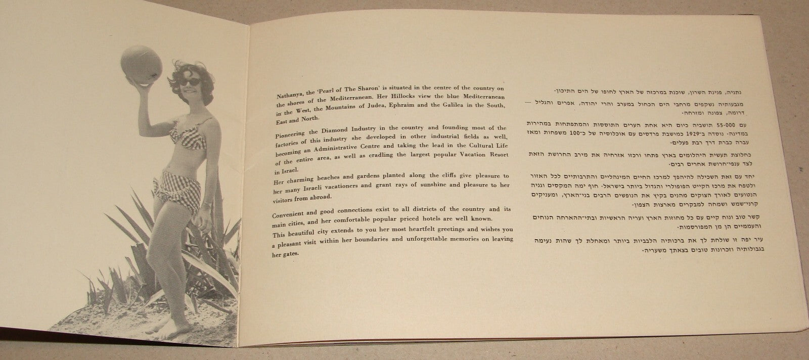 Photo Jewish 1950s Israel Israeli NATANYA Natania Guide Brochure Album Hebrew