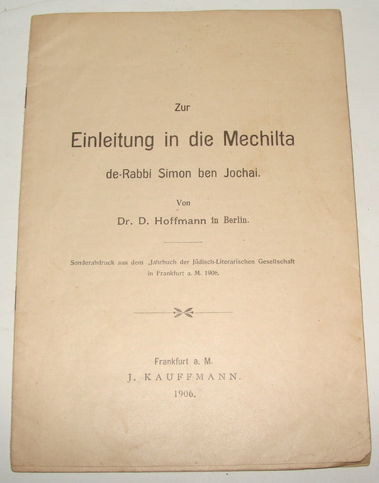 Booklet Jewish Judaica Antique 1906 MECHILTA Rabbi Shimon Bar Yochai German