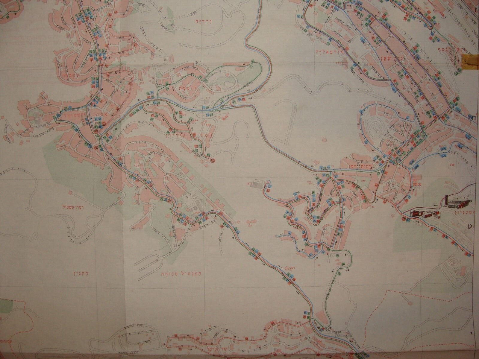 Jewish Judaica ISRAEL HAIFA Map EGGED Bus Company Transport Hebrew 1978