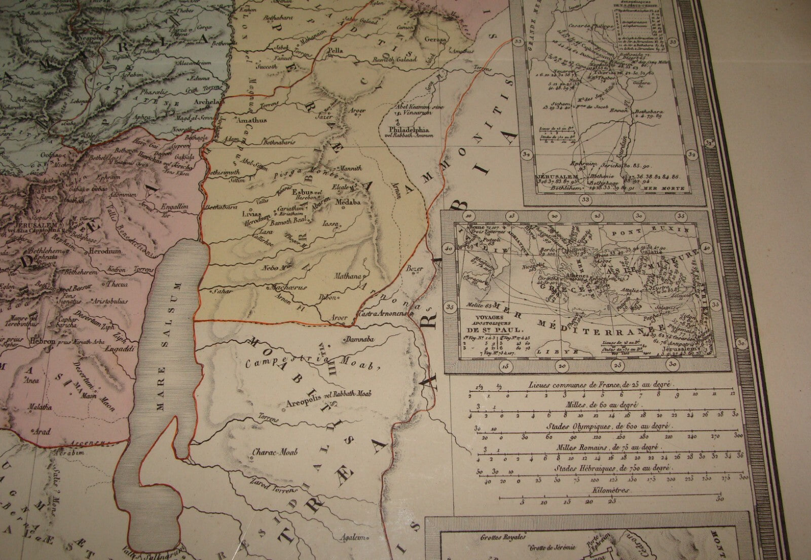 Map Palestine ANTIQUE c. 1875 Roman Holy Land Andre Brue