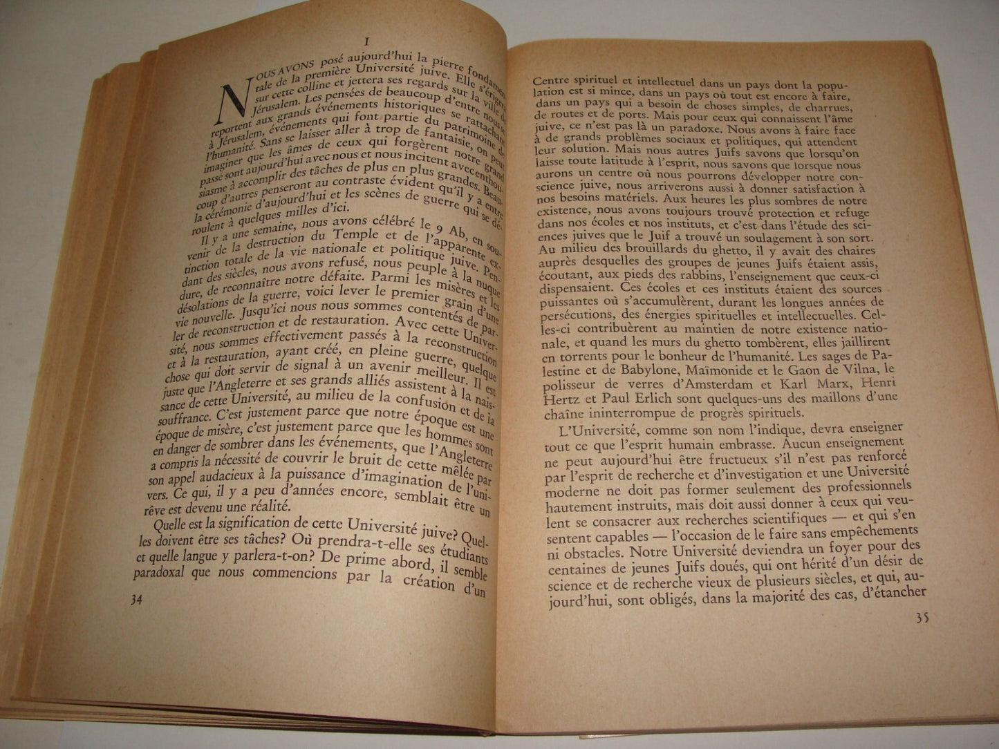 Book Jewish Judaica 1946 Palestine Israel CHAIM WEIZMANN French Zionism