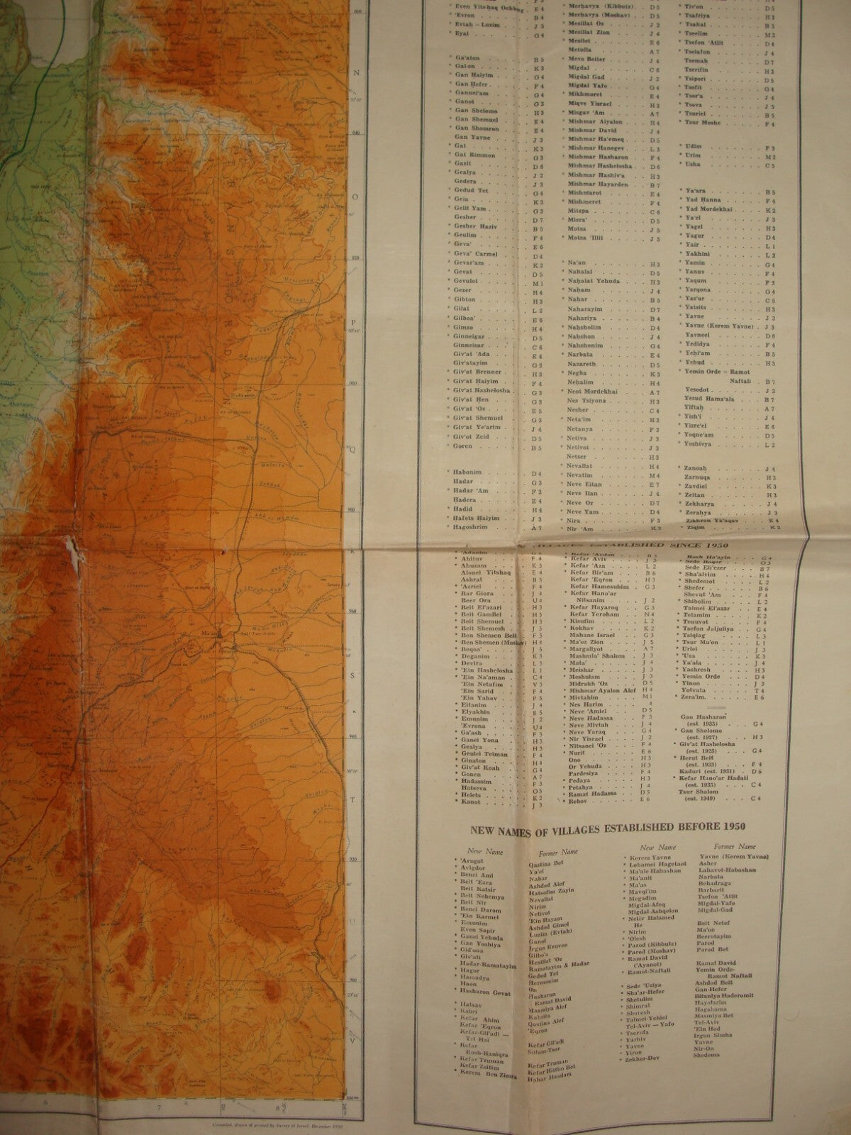 1950 ISRAEL Map Jewish National Fund Jubilee Zionist JNF KKL Land LARGE SIZE