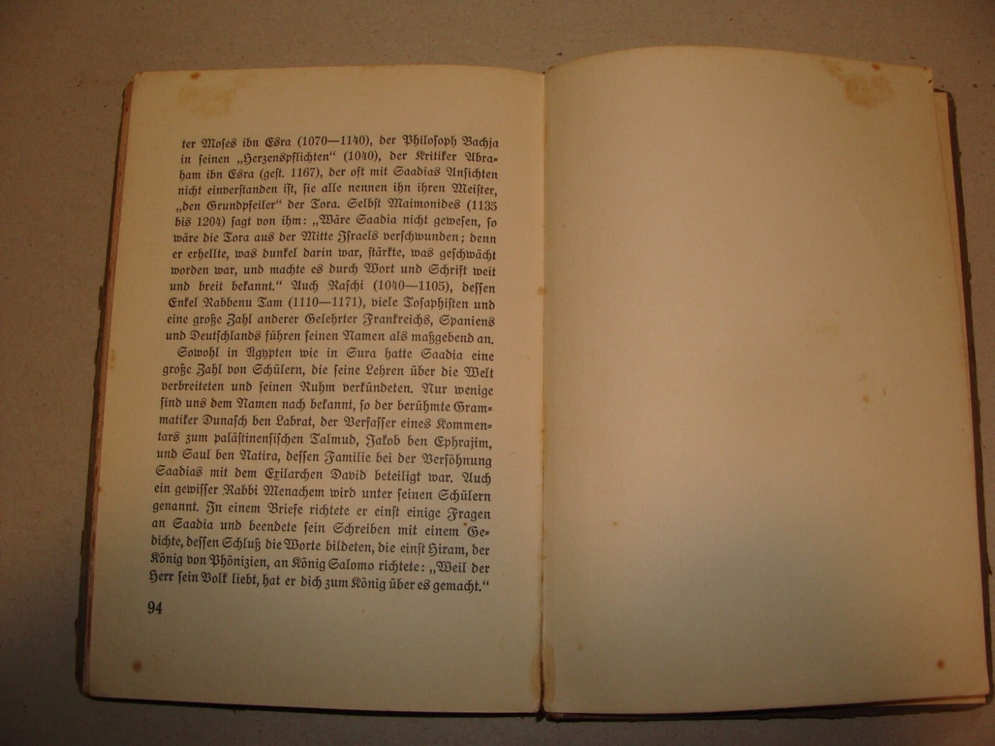 Germany Book Jewish Judaica Rabbi Saadia Gaon History Babylon Iraq Baghdad 1926