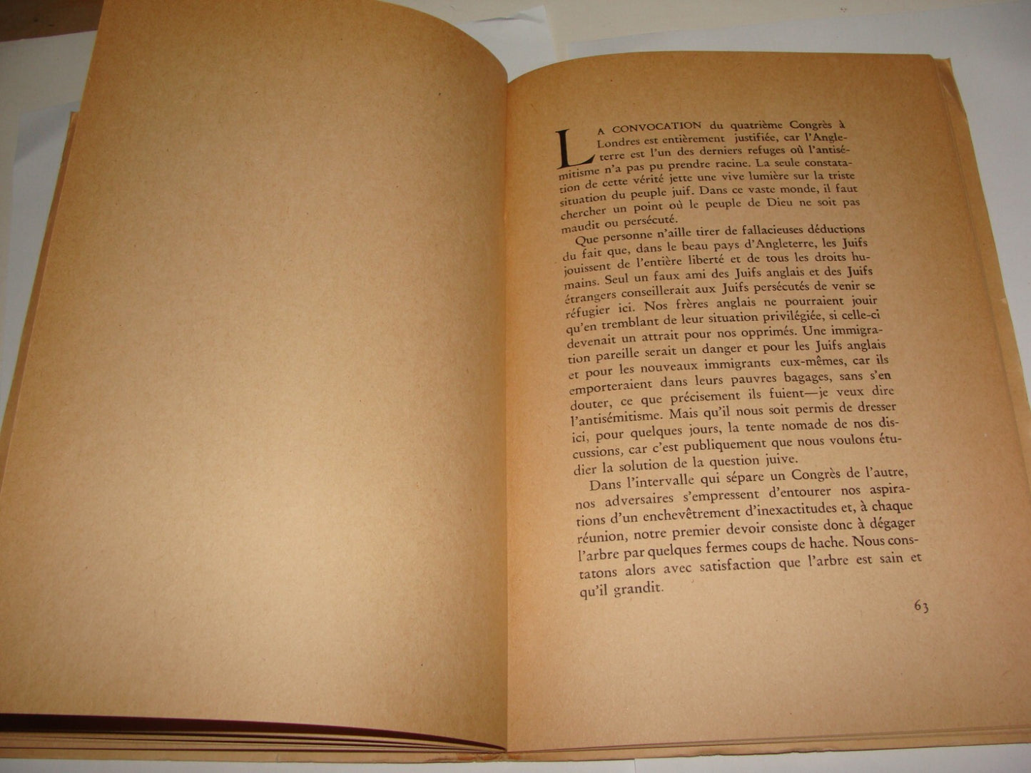 Book Jewish Judaica 1947 Palestine Israel HERZL Zionist Congress French